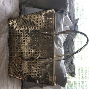 Large gold Michael Kors Tote